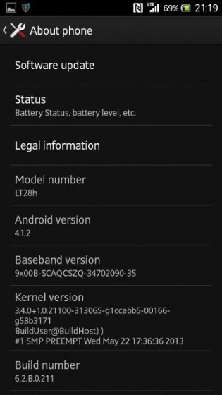 Android 4.1.2 Jelly Bean