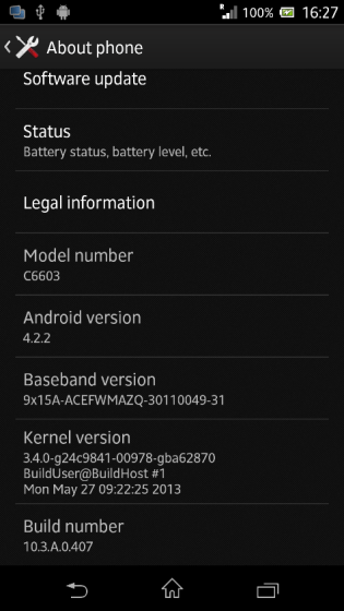 Android 4.2.2 Jelly Bean Leaked Xperia Z