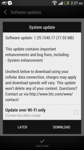 Android 4.1.2 small update