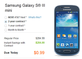 Samsung Galaxy S 3 Mini avaialble at AT&T