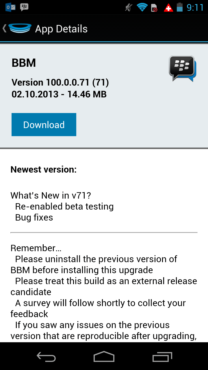 BBM Android beta