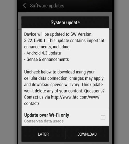 Download Android 4.3 OTA Update for HTC One