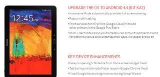 SAMSUNG GALAXY NOTE10.1 2014 EDITION ANDROID 4.4 KitKat Update