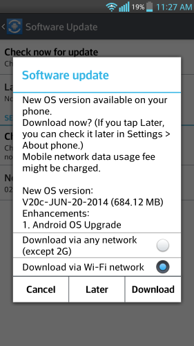 Android 4.4.2 for LG Optimus Pro